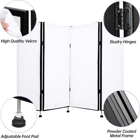 DJ Facade Booth Portable DJ Event Booth Foldable Cover Screen Metal Frame Booth Black White Scrims Front Board Video Light Projector Display Scrim Panel with Carry Bag in Saudi Arabia