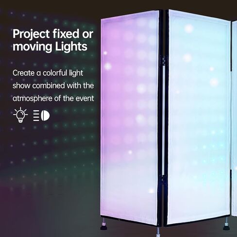 DJ Facade Booth Portable DJ Event Booth Foldable Cover Screen Metal Frame Booth Black White Scrims Front Board Video Light Projector Display Scrim Panel with Carry Bag in Saudi Arabia