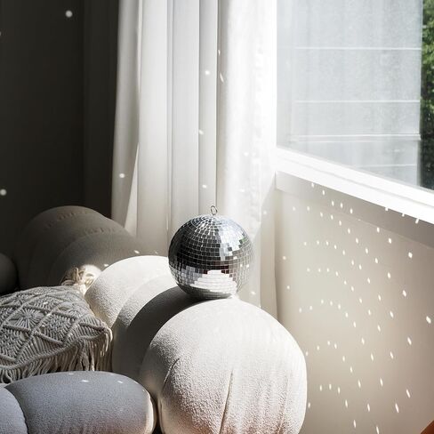 كرة ديسكو 8 بوصة كرة مرآة مع سلسلة فضية وحقيبة شبكية بوهو، ديكور كرة ديسكو فضي ملون رائع، ديكور حفلة ديسكو معلقة لتزيين الزفاف، ديكور المنزل (أخضر متدرج، 8 بوصة) in Kuwait