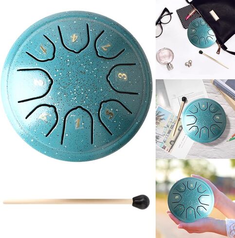 Garden Rain Drum for Outside Rain Chime Tongue Drum 3 Inch 6 Note Mini Handpan Drums Outdoor Rain Bells Garden Percussion Instrument With Mallets & Bag, Musical Gift for Kids & Adults in Saudi Arabia