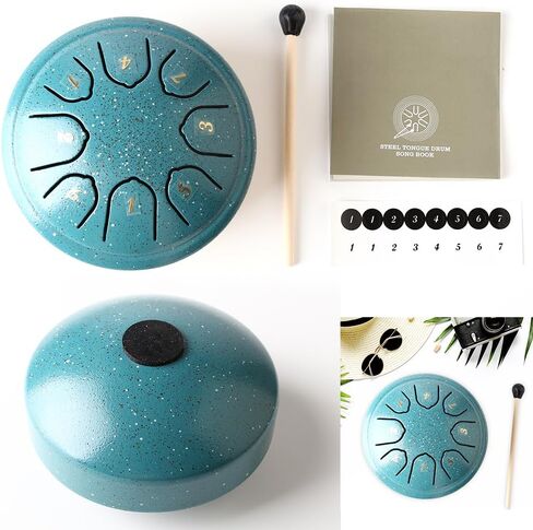 Garden Rain Drum for Outside Rain Chime Tongue Drum 3 Inch 6 Note Mini Handpan Drums Outdoor Rain Bells Garden Percussion Instrument With Mallets & Bag, Musical Gift for Kids & Adults in Saudi Arabia