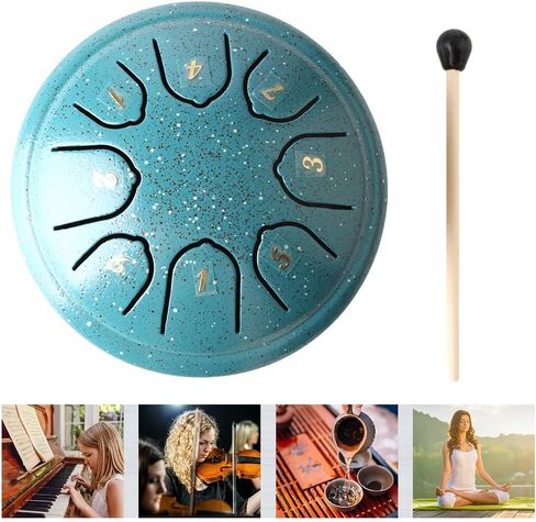 Garden Rain Drum for Outside Rain Chime Tongue Drum 3 Inch 6 Note Mini Handpan Drums Outdoor Rain Bells Garden Percussion Instrument With Mallets & Bag, Musical Gift for Kids & Adults in Saudi Arabia