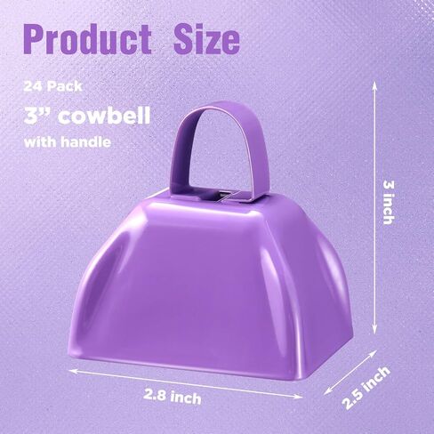 24 Pcs Metal Cowbell Noisemakers with Handles, Cow Bells Noise Makers for Sporting Events 3 Inch, Bulk Cheering Cowbell with Handle for Football Games Homecoming, New Year's Eve (Sky Blue) in Saudi Arabia