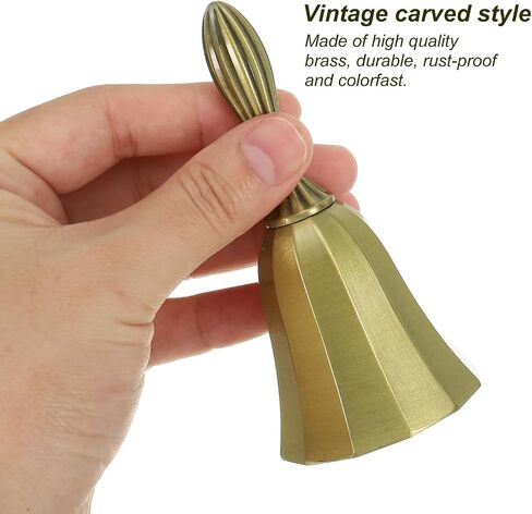 PATIKIL Hand Bell, 1pcs Dinner Bell Call Bell Vintage Metal for Dinner Service Church Wedding Christmas, Silver in Saudi Arabia