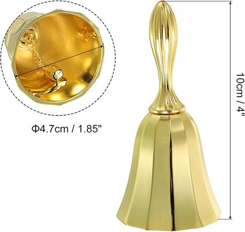 PATIKIL Hand Bell, 1pcs Dinner Bell Call Bell Vintage Metal for Dinner Service Church Wedding Christmas, Silver in Saudi Arabia