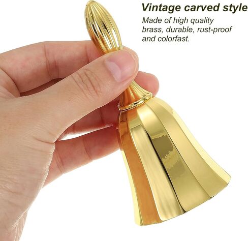 PATIKIL Hand Bell, 1pcs Dinner Bell Call Bell Vintage Metal for Dinner Service Church Wedding Christmas, Silver in Saudi Arabia