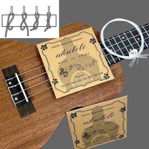 5 Set Nylon Ukulele Strings, Ukulele Strings for Soprano Concert Tenor Ukulele 21 23 26 Inch, Replacement Ukulele Strings Kit in Kuwait