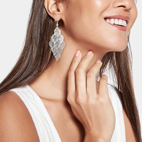 BG&WLing Leaf Earrings for Women Dangling Hypoallergenic 925 Sterling Silver Leave Dangle Drop Native Vintage Bohemian Earrings Fashion Jewelry in Saudi Arabia