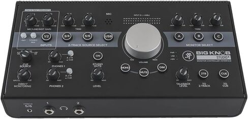 Mackie Big Knob Studio Plus Monitor Controller & Interface Bundle w/Samson Over-Ear Stereo Headphones, 2-Pack Pig Hog 8mm Mic Cable and Liquid Audio Polishing Cloth in Saudi Arabia