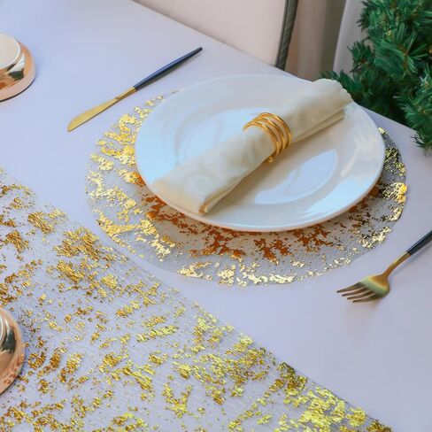Black and Gold Table Runner and Placemats Sets of 6 Glitter Sequin Metallic Mesh Runners Dining Table Decorations for Wedding Birthday Party Anniversary Christmas thanksgiving in Saudi Arabia