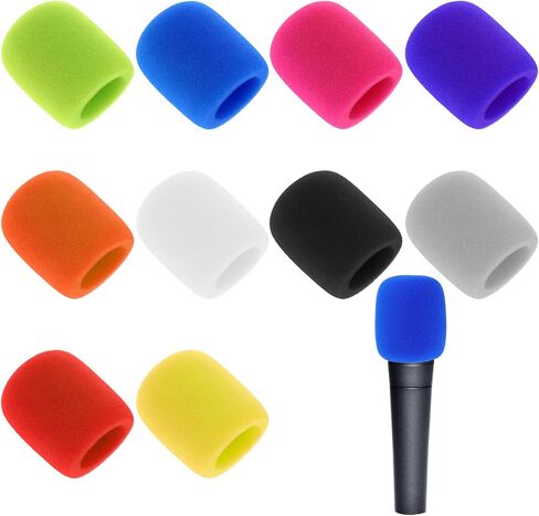10 Pcs Colorful Foam Mic Cover Microphone Windscreen Covers Thick Foam Covers for Microphone Reusable Micro Foam Filter for Most Handheld Stage Microphone for KTV in Saudi Arabia