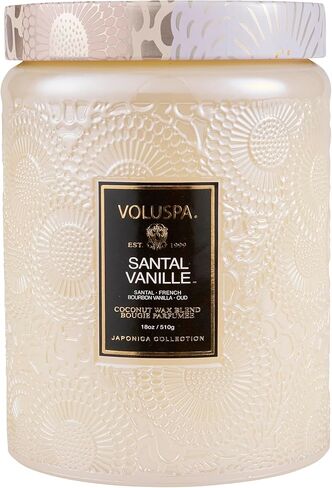 Voluspa Apple Blue Clover, Large Candle Jar, 18 oz, 100 Hour Burn Time, All Natural Wicks and Coconut Wax for Clean Burning, Vegan, Poured in the USA in Saudi Arabia