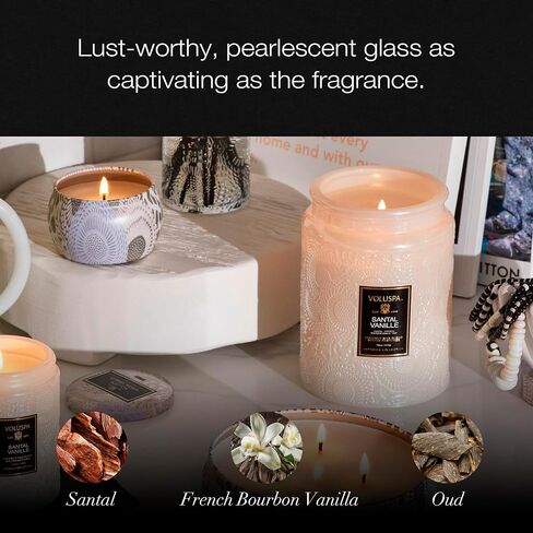 Voluspa Apple Blue Clover, Large Candle Jar, 18 oz, 100 Hour Burn Time, All Natural Wicks and Coconut Wax for Clean Burning, Vegan, Poured in the USA in Saudi Arabia