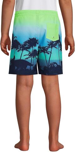 Lands' End Boys Active Stretch Swim Trunk Deep Sea Navy/Rosella Floral Kids X-Large in Saudi Arabia