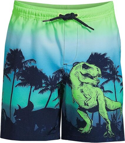 Lands' End Boys Active Stretch Swim Trunk Deep Sea Navy/Rosella Floral Kids X-Large in Saudi Arabia