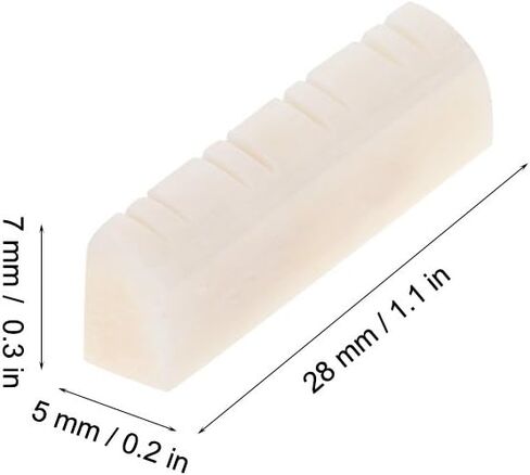Acoustic Guitar Nuts, 3 Pcs Mandolin Bone Nut String Nut Bone Saddle Nut 8 String Mandolin Nut Slots Real Bone Bridge Nut Saddle Blank for Mandolin Replacement Repair Accessories in Saudi Arabia