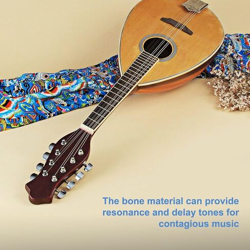 Acoustic Guitar Nuts, 3 Pcs Mandolin Bone Nut String Nut Bone Saddle Nut 8 String Mandolin Nut Slots Real Bone Bridge Nut Saddle Blank for Mandolin Replacement Repair Accessories in Saudi Arabia