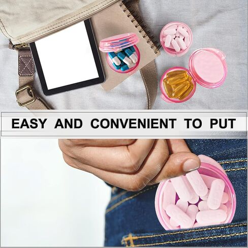 Small Pill Box, Daily Pill Case Portable for Purse Pocket,Travel Pills Box Medicine Storage Container Earplug Case (Purple-3 pcs) in Saudi Arabia