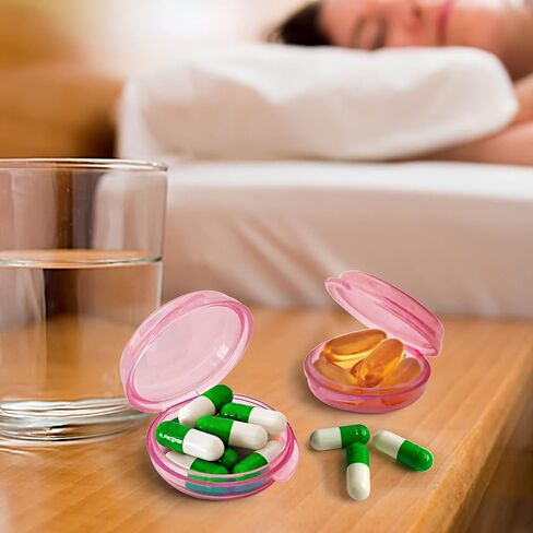 Small Pill Box, Daily Pill Case Portable for Purse Pocket,Travel Pills Box Medicine Storage Container Earplug Case (Purple-3 pcs) in Saudi Arabia