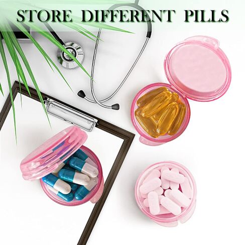 Small Pill Box, Daily Pill Case Portable for Purse Pocket,Travel Pills Box Medicine Storage Container Earplug Case (Purple-3 pcs) in Saudi Arabia