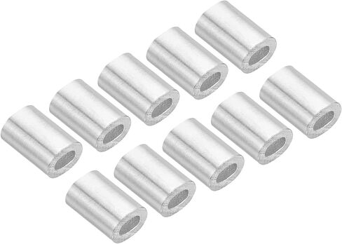 100 Pack Aluminum Crimping Loop Sleeve Oval - 0.5mm Wire Rope Fastener Apply for Garden Fence (4x3mm) in Saudi Arabia