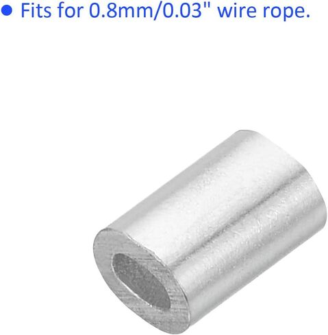 100 Pack Aluminum Crimping Loop Sleeve Oval - 0.5mm Wire Rope Fastener Apply for Garden Fence (4x3mm) in Saudi Arabia