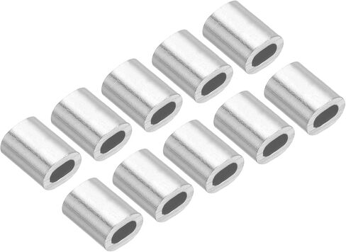 100 Pack Aluminum Crimping Loop Sleeve Oval - 0.5mm Wire Rope Fastener Apply for Garden Fence (4x3mm) in Saudi Arabia