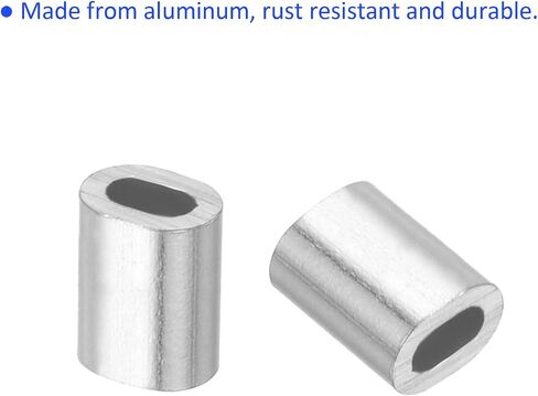 100 Pack Aluminum Crimping Loop Sleeve Oval - 0.5mm Wire Rope Fastener Apply for Garden Fence (4x3mm) in Saudi Arabia