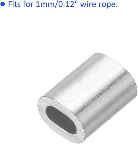 100 Pack Aluminum Crimping Loop Sleeve Oval - 0.5mm Wire Rope Fastener Apply for Garden Fence (4x3mm) in Saudi Arabia