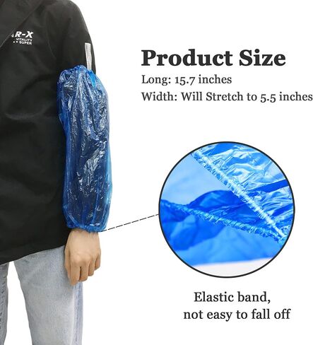 Disposable Arm Sleeves, Plastic Waterproof Oversleeves Protector Covers with Elastic on Cuff in Saudi Arabia