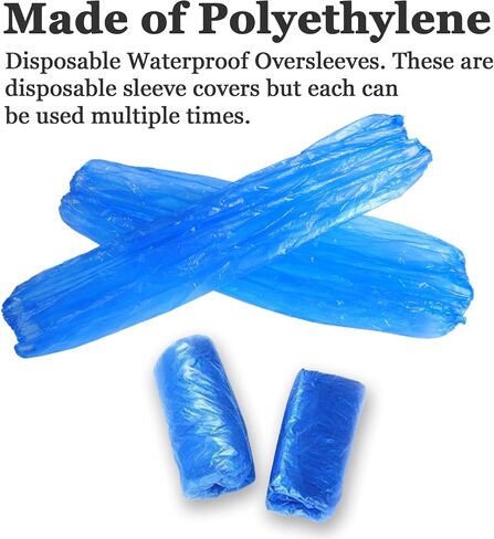 Disposable Arm Sleeves, Plastic Waterproof Oversleeves Protector Covers with Elastic on Cuff in Saudi Arabia