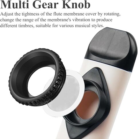 Kazoo with Leather Case for Kids and Adults with 5 Membranes, Neck Hanging Lace and Pocket Bag, A Musical Instrument Gift for All Ages(1-White) in Kuwait