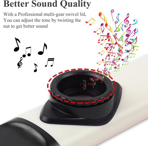 Kazoo with Leather Case for Kids and Adults with 5 Membranes, Neck Hanging Lace and Pocket Bag, A Musical Instrument Gift for All Ages(1-White) in Kuwait