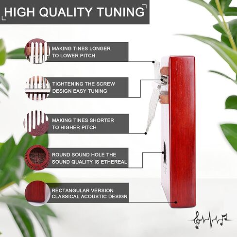 Everjoys Kalimba Thumb Piano 17 Keys، Portable Mbira Finger Piano مع حافظة واقية، كتاب الأغاني سريع التعلم، مطرقة الضبط، الكل في مجموعة واحدة (أحمر) in Kuwait