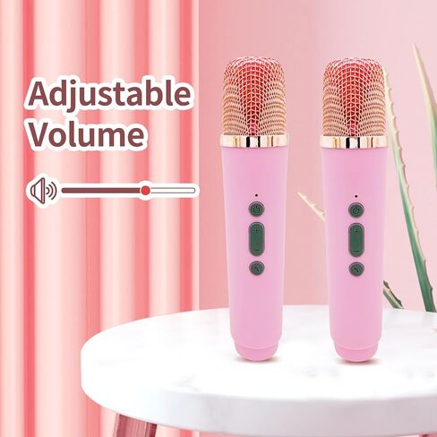 Kids Bluetooth Karaoke Machine with 2 Wireless Microphones, Portable Remote Control Karaoke Speaker Music Player with Microphones for Kids Adult Party in Kuwait