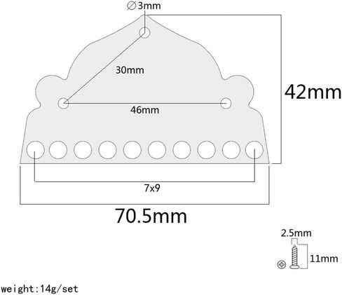 Alnicov 10 String Mandolin Tailpiece，with Screws，for Guitar or Mandolin Replacement Parts Accessories in Saudi Arabia