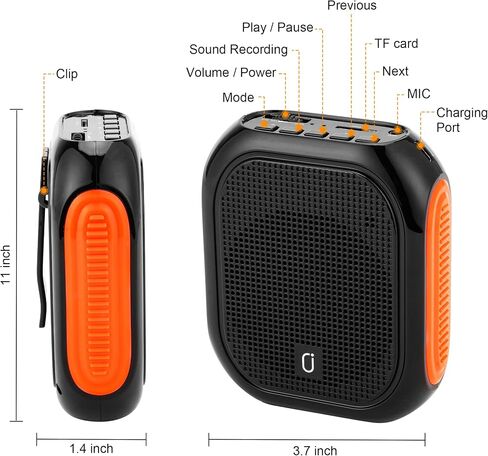 JYX Portable Voice Amplifier for Teacher with Wireless Microphone Headset, Rechargeable PA System Support MP3, AUX in, REC for Teaching, Meeting, Presentation in Saudi Arabia