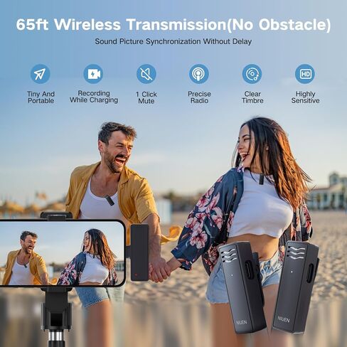 ميكروفون لاسلكي لهاتف iPhone، حزمة واحدة من ميكروفون Lavalier الاحترافي لميكروفون iPhone لتسجيل الفيديو، ميكروفون صغير لتقليل الضوضاء تلقائيًا لبث مباشر TikTok YouTube in Saudi Arabia