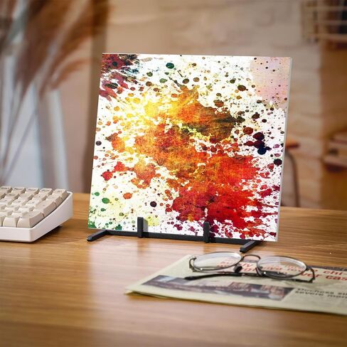 4 Pcs Gold Brass Metal Display Stands for Glass Art Small Easel Tabletop 7.87x 3.94 x 0.98 Inch for Displaying Tiles, Plaques, Picture, Collectibles, Glass Fusion, Photo Office Trade Show in Saudi Arabia