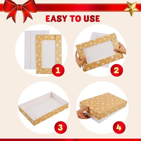 JOYIN 12 Pcs Christmas Stackable Gift Boxes Set with Lids, Xmas Nesting Box for Gift Wrapping Party Decor, Christmas Decorative Stacking Boxes with 4 Designs (1 Stanta,1 Snowman, 2 Elf Charcter) in Saudi Arabia