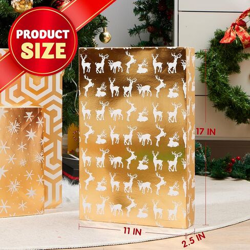 JOYIN 12 Pcs Christmas Stackable Gift Boxes Set with Lids, Xmas Nesting Box for Gift Wrapping Party Decor, Christmas Decorative Stacking Boxes with 4 Designs (1 Stanta,1 Snowman, 2 Elf Charcter) in Saudi Arabia