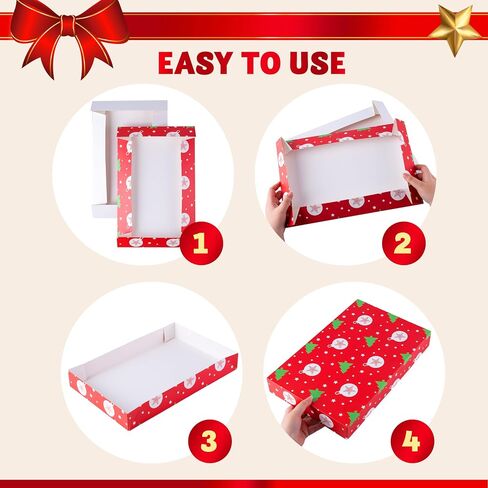 JOYIN 12 Pcs Christmas Stackable Gift Boxes Set with Lids, Xmas Nesting Box for Gift Wrapping Party Decor, Christmas Decorative Stacking Boxes with 4 Designs (1 Stanta,1 Snowman, 2 Elf Charcter) in Saudi Arabia