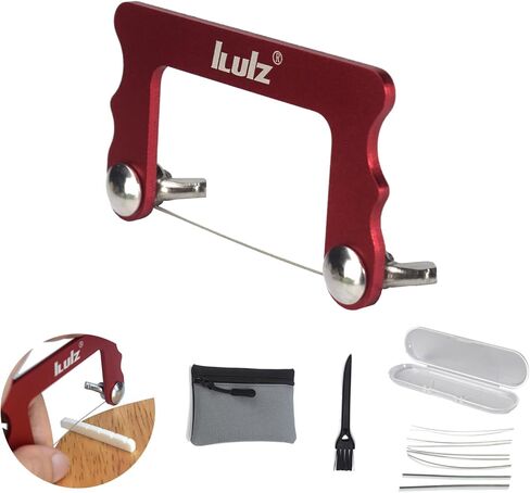 مجموعة مبرد صواميل الجيتار - 6 قطع كهربائية من iLuiz Pro-Grade، فولاذ مقاوم للصدأ مطلي بالألماس، مقاسات 0.010 بوصة - 0.046 بوصة - مع حقيبة تخزين وفرشاة تنظيف، أداة جيتار مثالية للأوتار الخفيفة in Kuwait