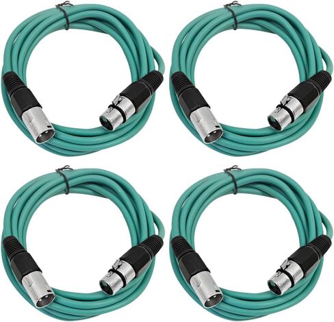 Seismic Audio - SAXLX-6-4 Pack of 6' XLR Male to XLR Female Patch Cables - Balanced - 6 Foot Patch Cord - Blue and Red in Saudi Arabia