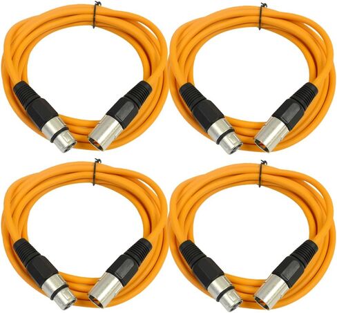 Seismic Audio - SAXLX-6-4 Pack of 6' XLR Male to XLR Female Patch Cables - Balanced - 6 Foot Patch Cord - Blue and Red in Saudi Arabia