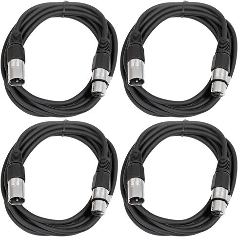 Seismic Audio - SAXLX-6-4 Pack of 6' XLR Male to XLR Female Patch Cables - Balanced - 6 Foot Patch Cord - Blue and Red in Saudi Arabia