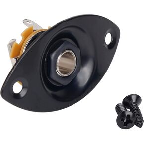 Banworks 6.35mm (1/4") Elliptical Input Jack Oval Cat-Eye Electric Guitar Input Jack Output Jack Plate Socket with Screws for Super Strat ST Tele Electric Guitar Bass JT/CK-01 Golden