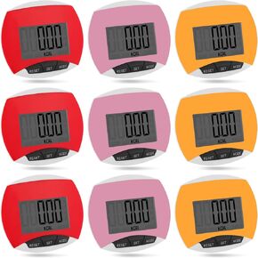 9 Pcs Simple Pedometers Bulk for Walking Steps and Miles Walking Step Counters with Calories Burned Portable Clip Step Tracker for Seniors Man Women Jogging Hiking Running