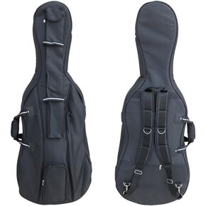 Cello case 4/4 Thickened Soft Bag Cello Gig Bag with Multiple Pockets & Handle & Adjustable backpack straps Strong light (gray), ccase-151-hui