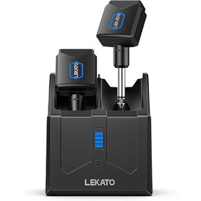 LEKATO 5.8Ghz Wireless Guitar System with Charging Case, Audio Guitar Wireless Transmitter and Receiver with 4 Signal Channels Guitar Wireless System For Electric Guitar Bass Electric Instruments